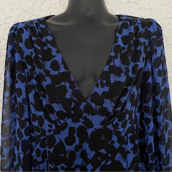 Topshop Curve V-neck Printed Mini Tea Dress 14 - Picture 3 of 9